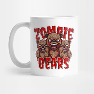 Creepy Zombie Teddy Bear Trio Mug